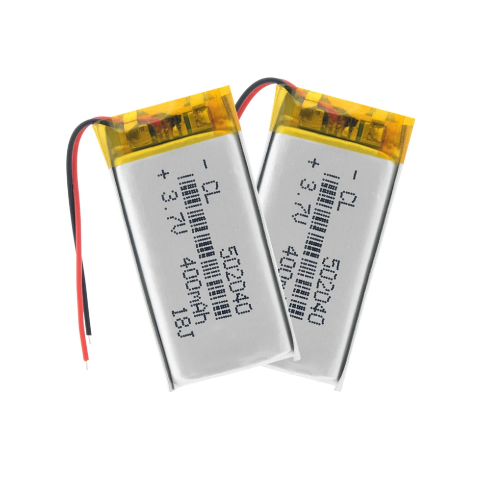 

Rechargeable 3.7 V lithium polymer batteries 502040 400 mah With PCB For MP3 MP4 MP5 GPS PSP E-book Electric Toy LED Light