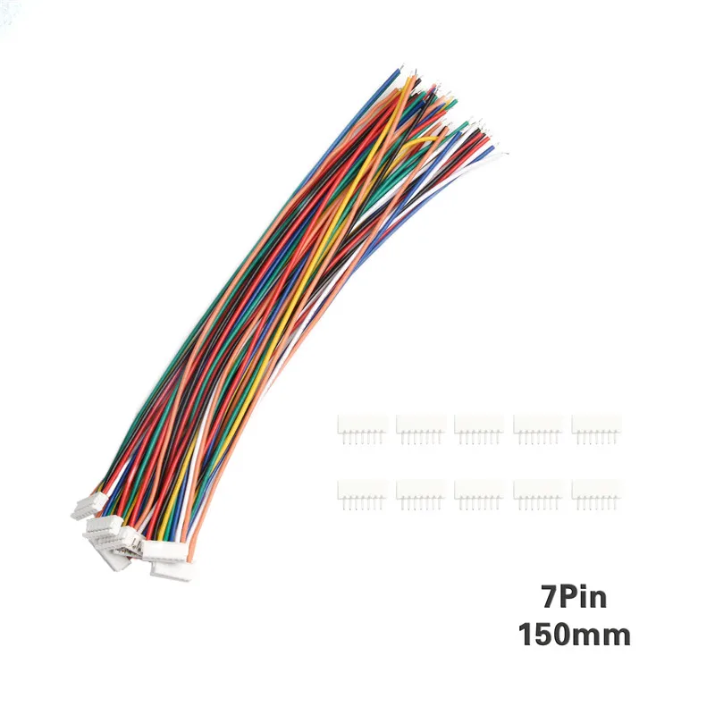 10 компл. 150 мм ZH-1.5 провода Кабельный соединитель DIY ZH-1.5 28AWG JST 2Pin-10Pin электронная линия одиночное соединение клеммные соединители - Цвет: 7Pin