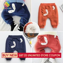 Lemonmiyu/штаны для маленьких девочек тёплые зимние леггинсы с героями мультфильмов для детей, эластичные Плотные хлопковые теплые штаны для маленьких мальчиков повседневные брюки