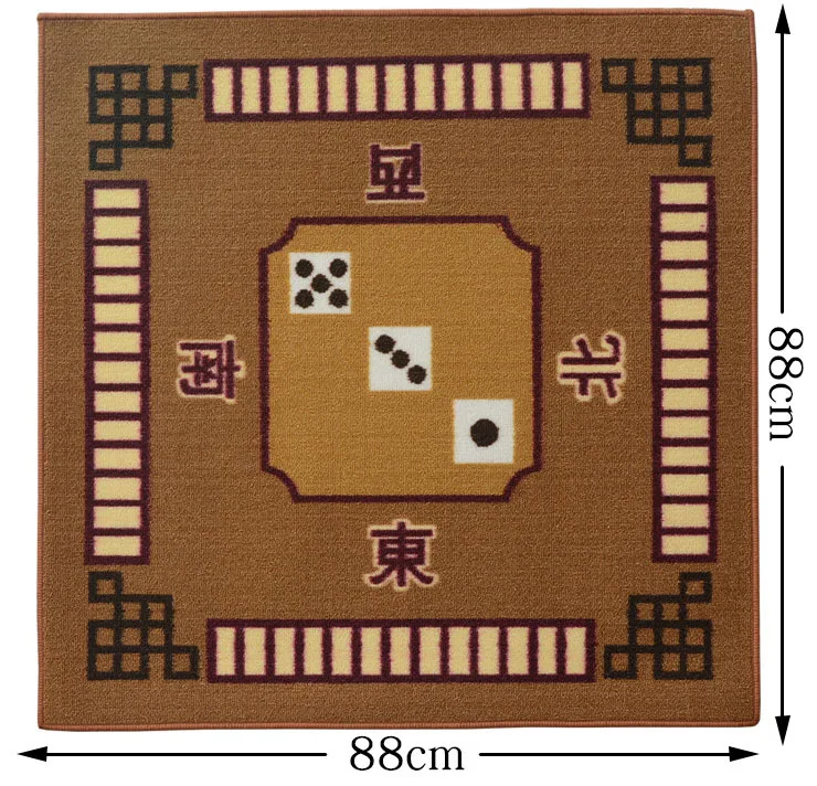 Утолщенный бесшумный нескользящий коврик для игры в покер маджонг, прочный домашний игровой стол - Цвет: brown 88cm