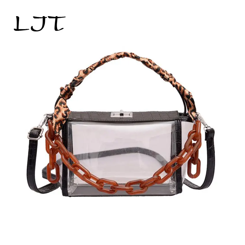 clear leopard purse