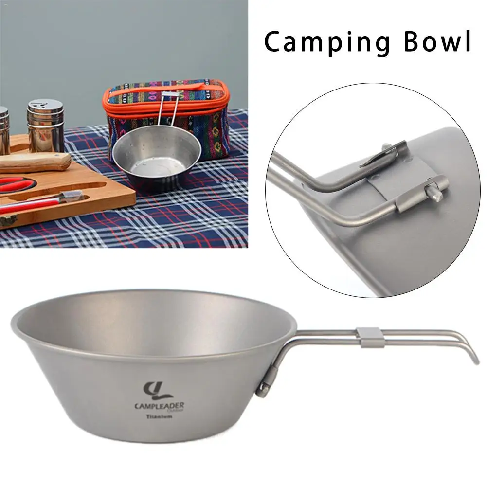 

Ultralight Titanium Camping Cookware Utensils outdoor tableware set Hiking Picnic Backpacking Camping Tableware Bowl with Handle