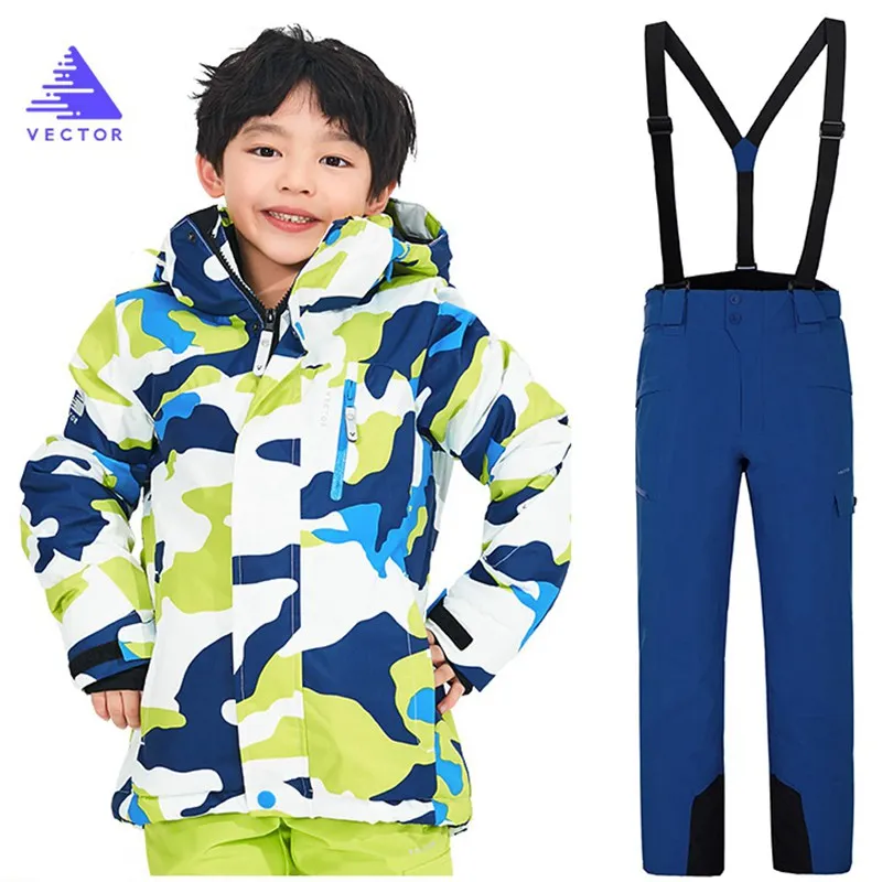 

Kids Winter Ski Sets Children Snow Suit Coats Ski Suit Outdoor Boys Skiing Snowboarding Clothing Waterproof Jacket + Pants