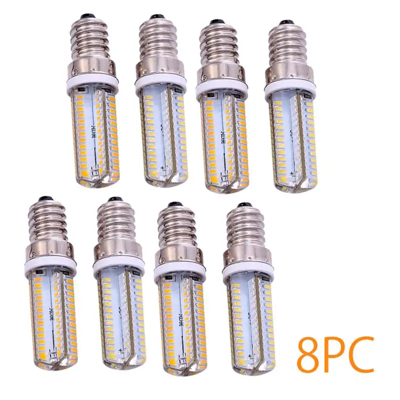 [LTOON] Led G4 G9 E14 лампочка с затемнением AC DC 12V 220V 3W 6W 9W COB SMD заменить галогенные осветительные лампы - Испускаемый цвет: E14-51LED(8pc)