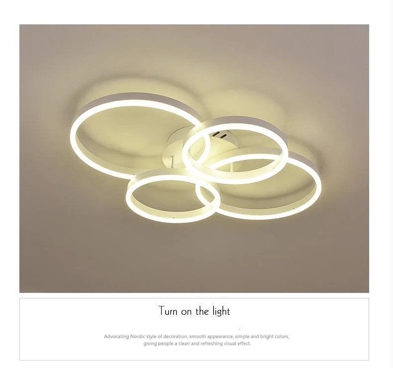 Креативное кольцо потолочное освещение модный белый плафон современный ...