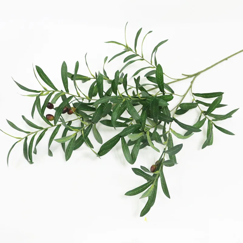 Artificial Flower Leaf Green Olive Branches Simulation Fruit Artificial Plant  (1)