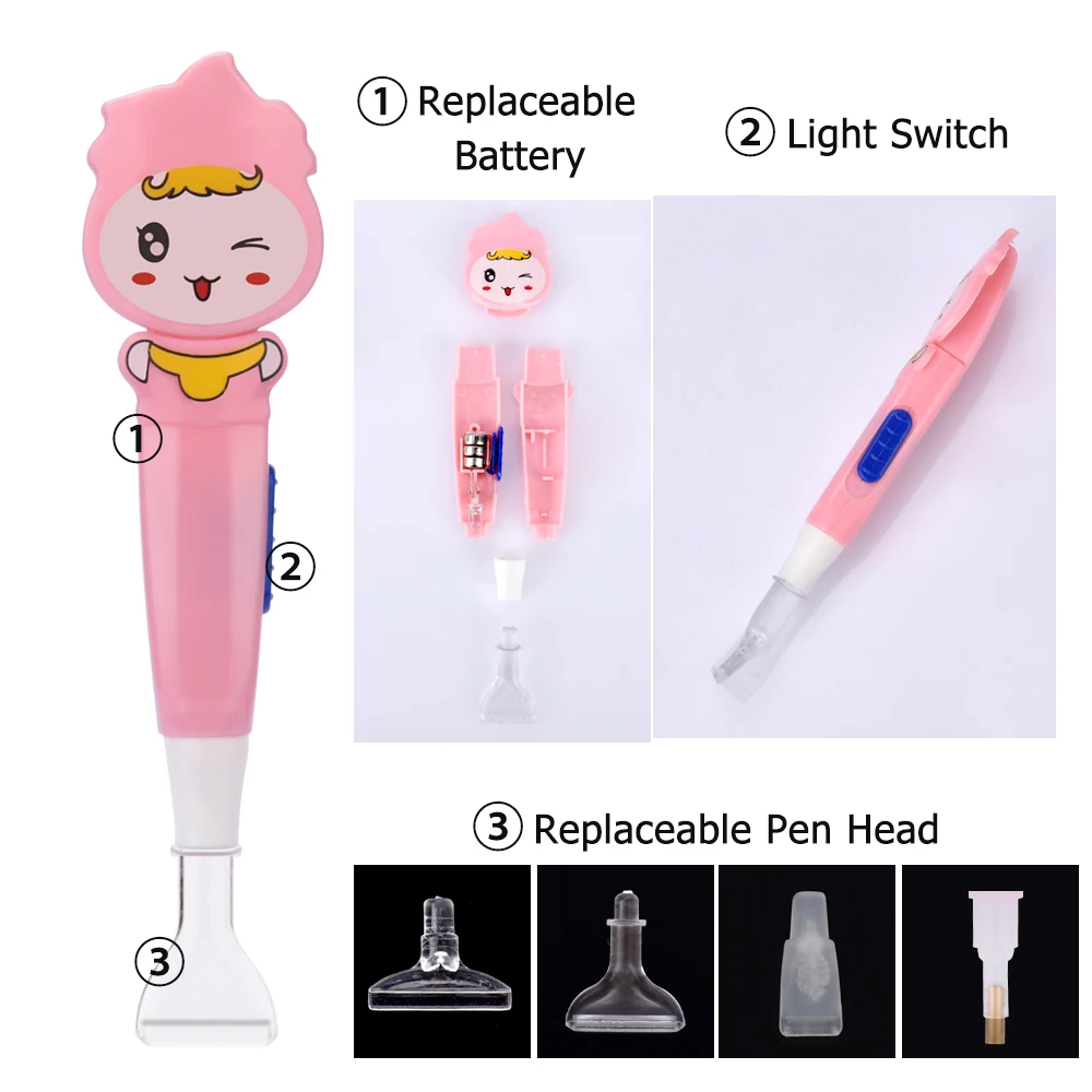 Goedkoop Diamond Schilderij Gereedschapskist Diamant Borduurwerk Accessoire Volledige Kit Led Pen Lijm Tweezer Opbergdoos Diy Strass Mozaïek Craft Set