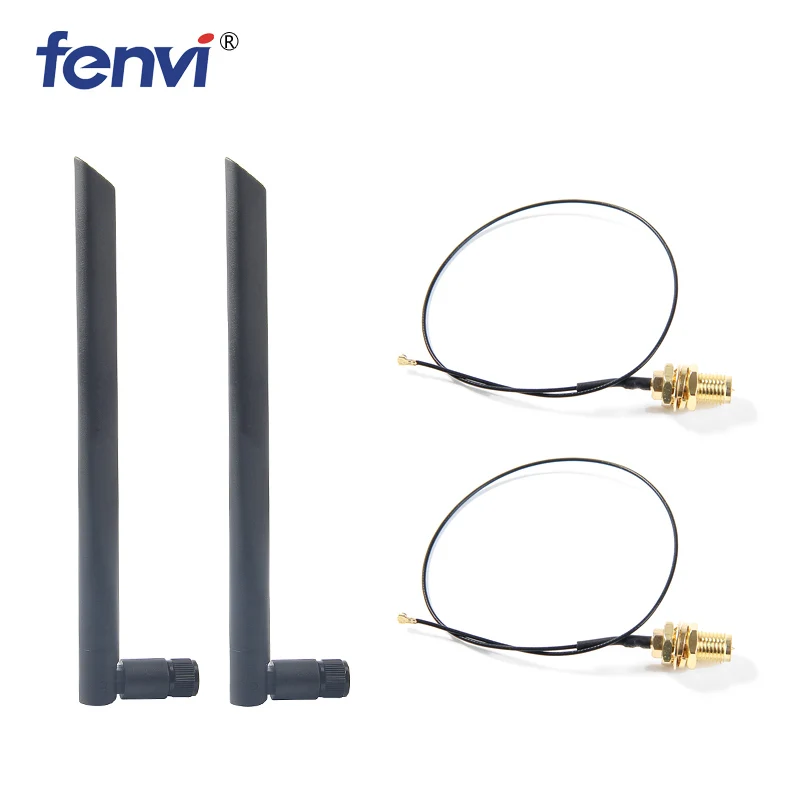 Двухдиапазонная Беспроводная Антенна 2 4/5 ГГц 5dbi RP SMA + IPX U.FL Pigtail Cable для Mini PCI E Wifi Card