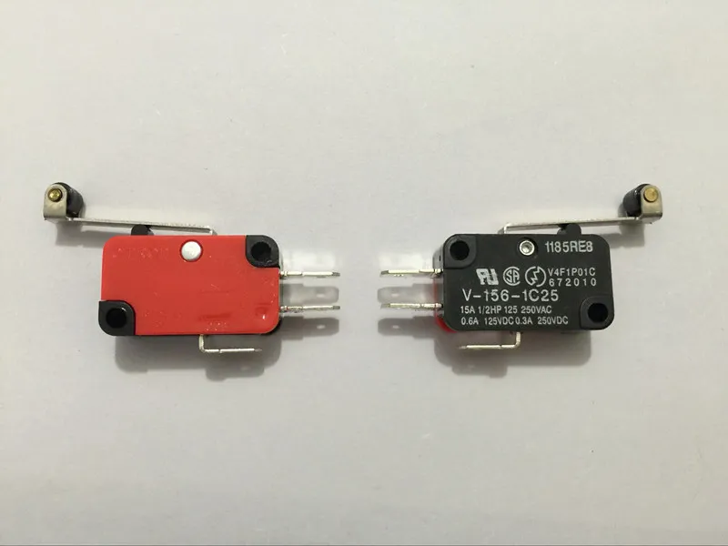 

10pcs V-156-1C25 MICRO SWITCH SPDT HINGE ROLLER LEVER 15A