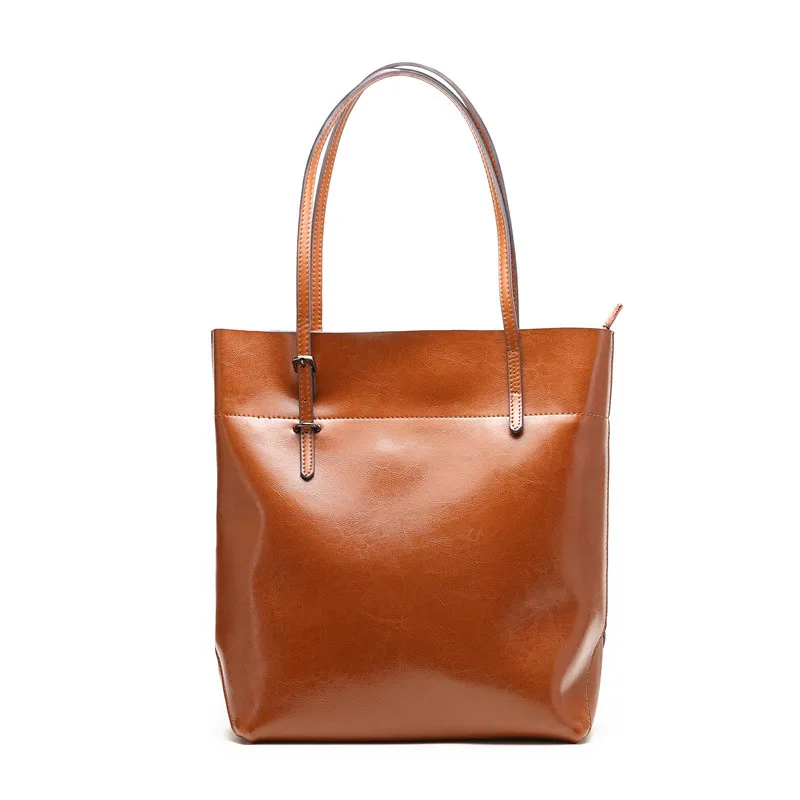 

Fashion Split Leather Shoulder Bag Women Leather Handbags Female Leisure Large Shoulder Bags Shopping Casual Handbag #Q0547