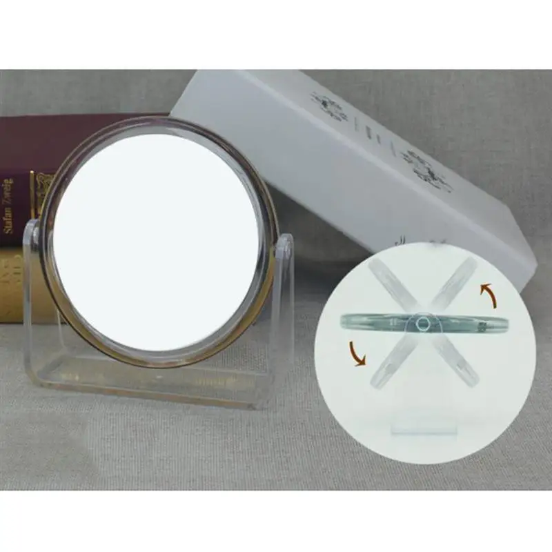 Круглое косметическое зеркало для макияжа двухстороннее настольное косметическое зеркало(прозрачность