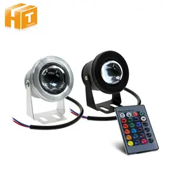 RGB Светодиодный прожектор 12 V 10 W IP67 Водонепроницаемый бассейн пруд рыбы в аквариуме наружного освещения с 24Key контроллер