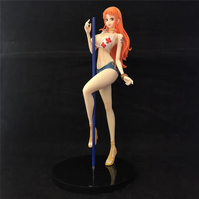 One Piece Anime Nami Bikini Taken Off Pole Dancing PVC Action Figure 