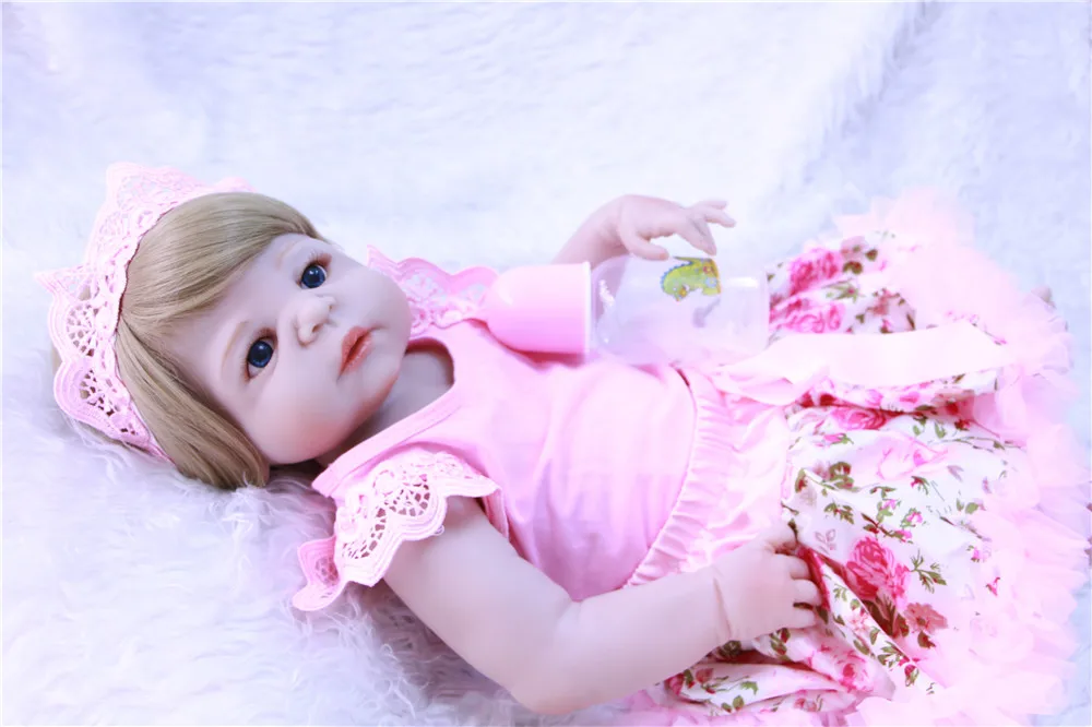 DollMai bebes reborn 2" полностью силиконовая кукла reborn baby girl куклы блонд волосы парик принцесса модный бренд куклы reborn bonecas