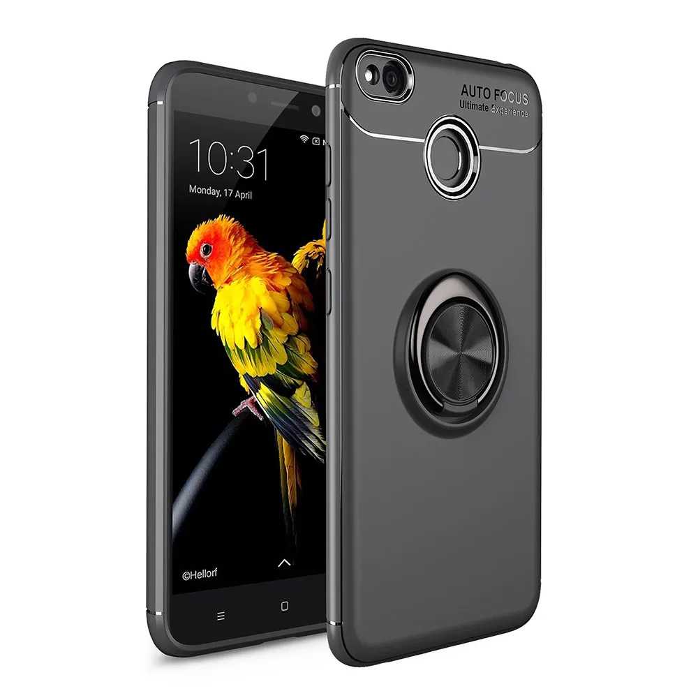 

Case For Xiaomi Redmi 4X Redmi Note 4 Silicone Phone Bag Cover Finger Ring Business Protector For Redmi 4X Redmi Note 4X 4 Case