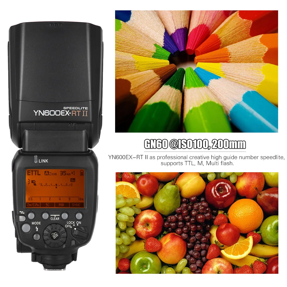 YONGNUO YN600EX-RT II ttl Master Flash Speedlite для камеры Canon 2,4G беспроводная 1/8000s HSS GN60 Поддержка авто/Ручное Масштабирование