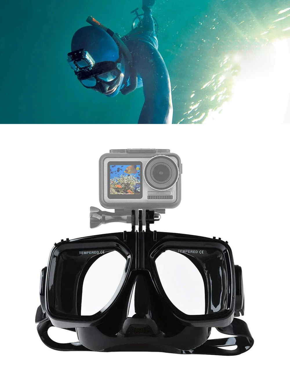 Аксессуары для дайвинга для GoPro, очки для плавания, маска для дайвинга, крепление для экшн-камеры для Go Pro Hero 7 6 5 4 Yi 4K Sjcam Sj4000
