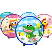 Сделай Сам, нетканые наклейки, 12 моделей, серия мультфильмов, случайная ручная работа, паста, живопись, развивающие игрушки, детские Наборы для творчества, детские игрушки