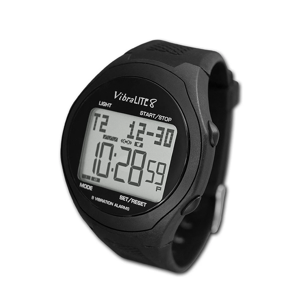 Global Assistive Devices GAD-VL8F-SBK Global Vibralite 8 Vibrating Watch With Black Band gad elmaleh london