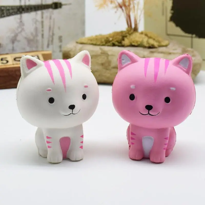 Cartoon Cat Squishy Slow Rising Phone Straps Cute Kitten Soft Squeeze Bread Charms Scented Kids Toy