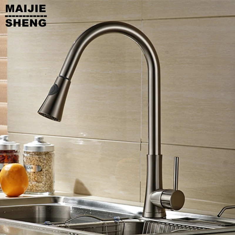 New kitchen faucet pull down brushed kitchen faucet torneira cozinha kitchen tap pull out kitchen mixer pull out sink torneiras new design chrome pull out kitchen faucets copper pull down kitchen tap mixers torneiras