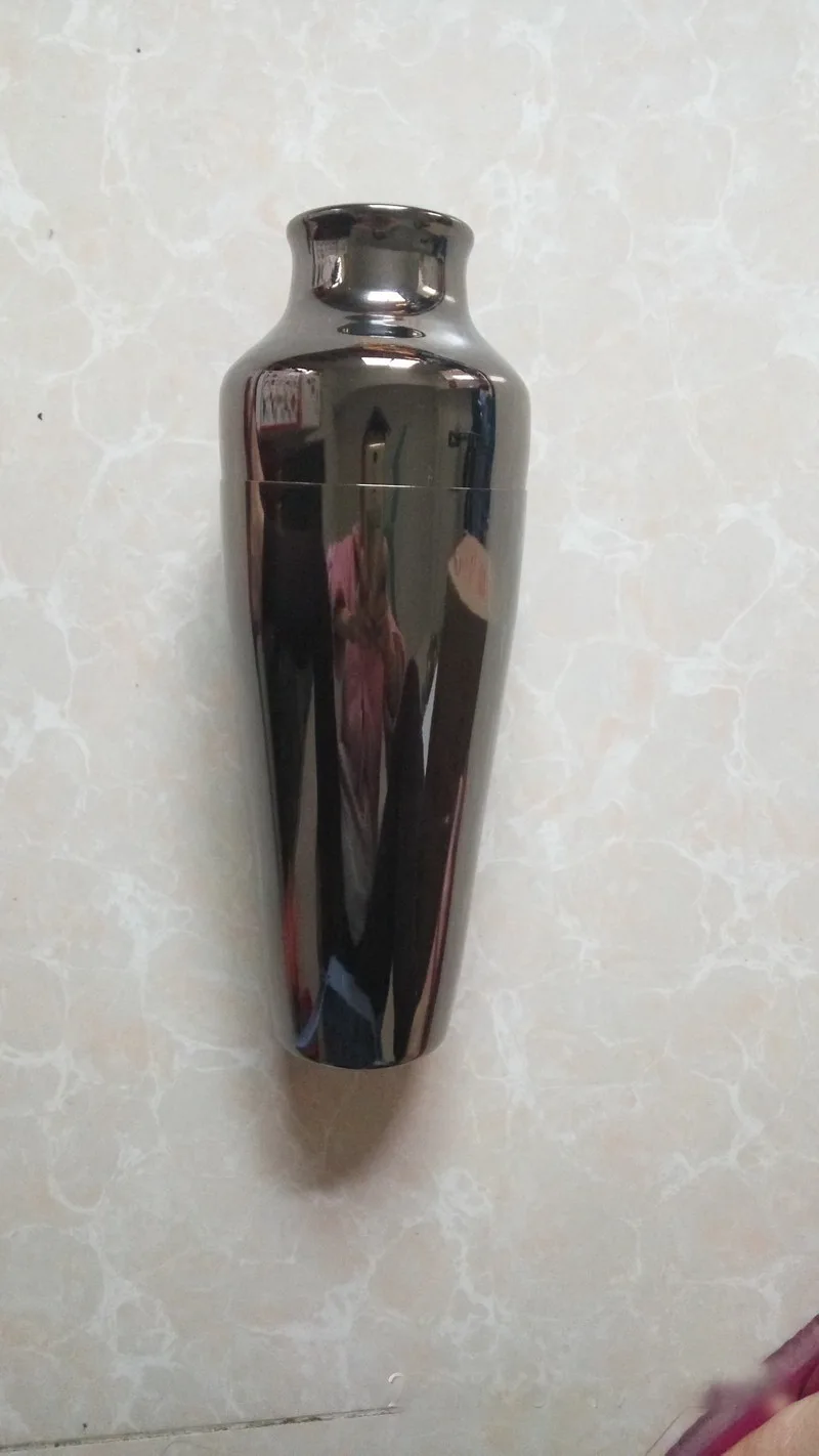 Черный 304 нержавеющая сталь обтекаемая Пряжка чашка двухступенчатый вино ccktail шейкер 550 мл