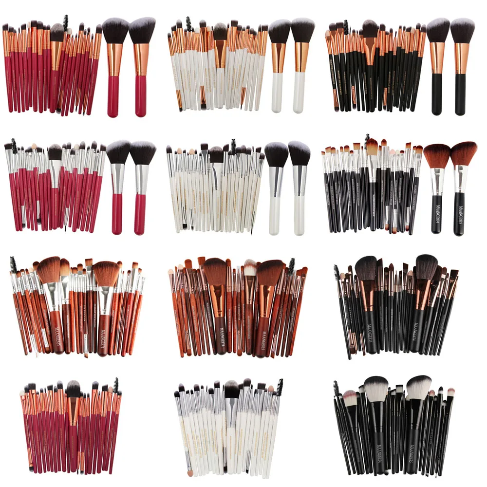 Hot Offer MAANGE 20/22Pcs Beauty Makeup Brushes Set Cosmetic Foundation