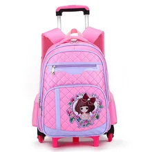 Children School Bags Removable With 6 Wheels Stairs Laptop Backpack For Business Travel Trolley Schoolbag Luggage Book Bags