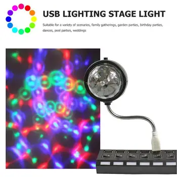

LED Colorful Rotating Stage Light USB Crystal Magic Ball DJ Disco KTV Lamp