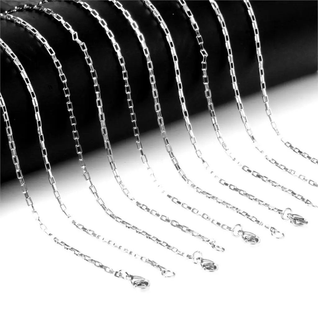 Luxukissids 10 шт./лот 45 см-60 см длина 2 мм крест ожерелье из нержавеющей стали модная сварочная цепочка свитер ювелирные изделия для женщин
