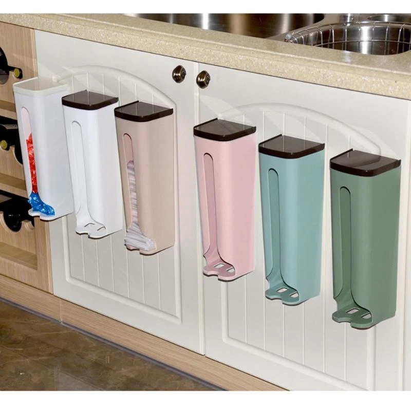 

Garbage Bag Holder Wall-Mounted Recycle Bag Storage Box ABS Plastic Garbage Storage Rack Kitchen Bins Organizer Housekeeping