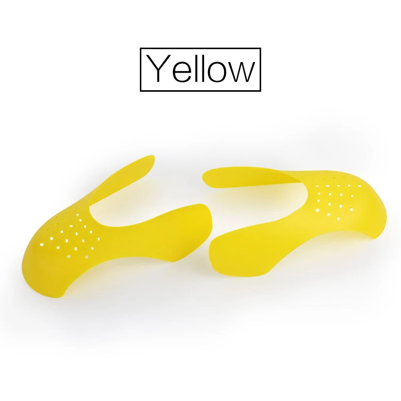 Обувь щитки для кроссовок противосминаемый сморщенный складной трещины обуви поддержка носок кепка спортивная шаровая обувь носилки формирователь деревом - Цвет: Yellow S size 35-40