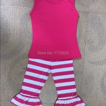 Г. летние хлопковые детские рубашки розового цвета для девочек Полосатые брюки, комплект детской одежды одежда для маленьких девочек