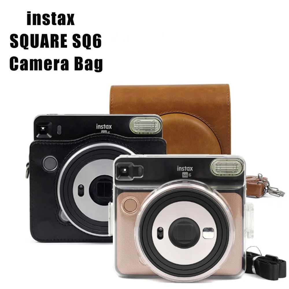 

PU Leather Bag Case Vintage Shoulder Strap Pouch Camera Carrying Cover Protection Case for FUJI Instax SQUARE SQ6 Camera