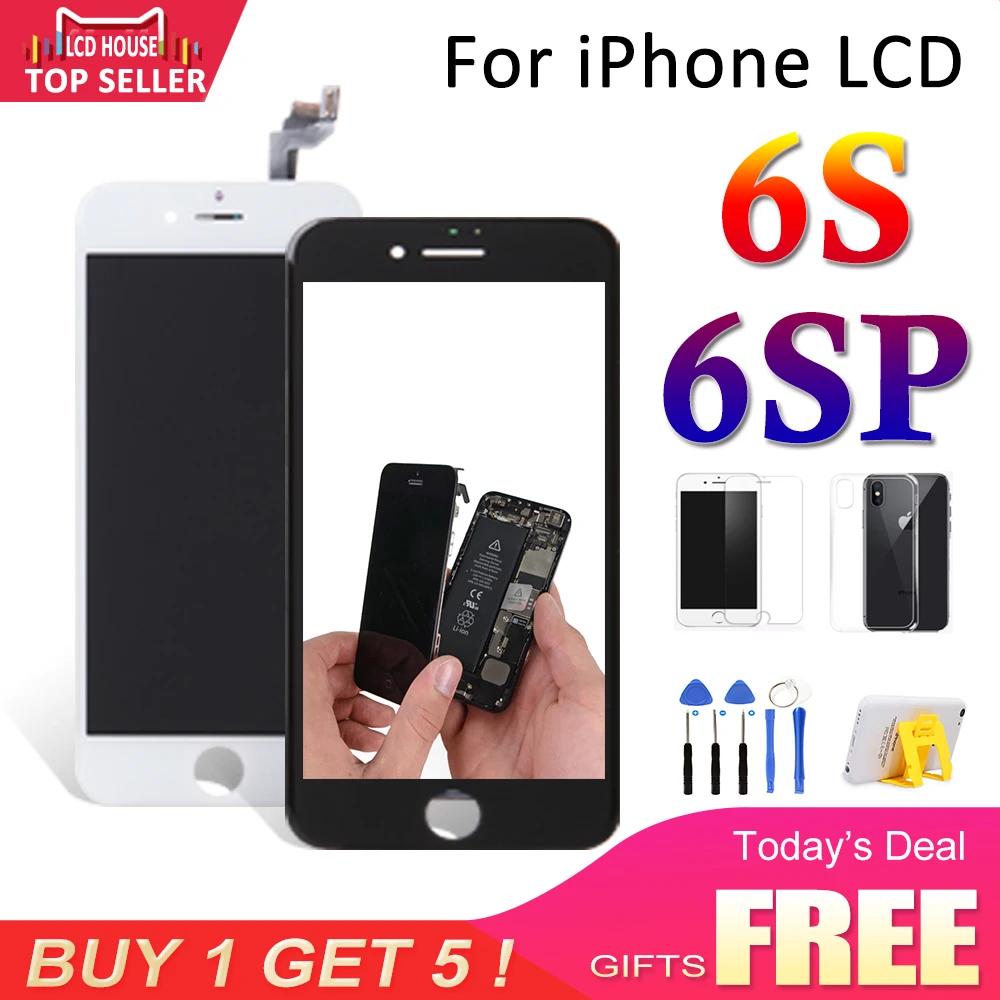 

Grade AAA Display For iPhone 6S Plus 6SP LCD With 3D Force Touch Screen Digitizer Assembly Replacement No Dead Pixel LCD Display