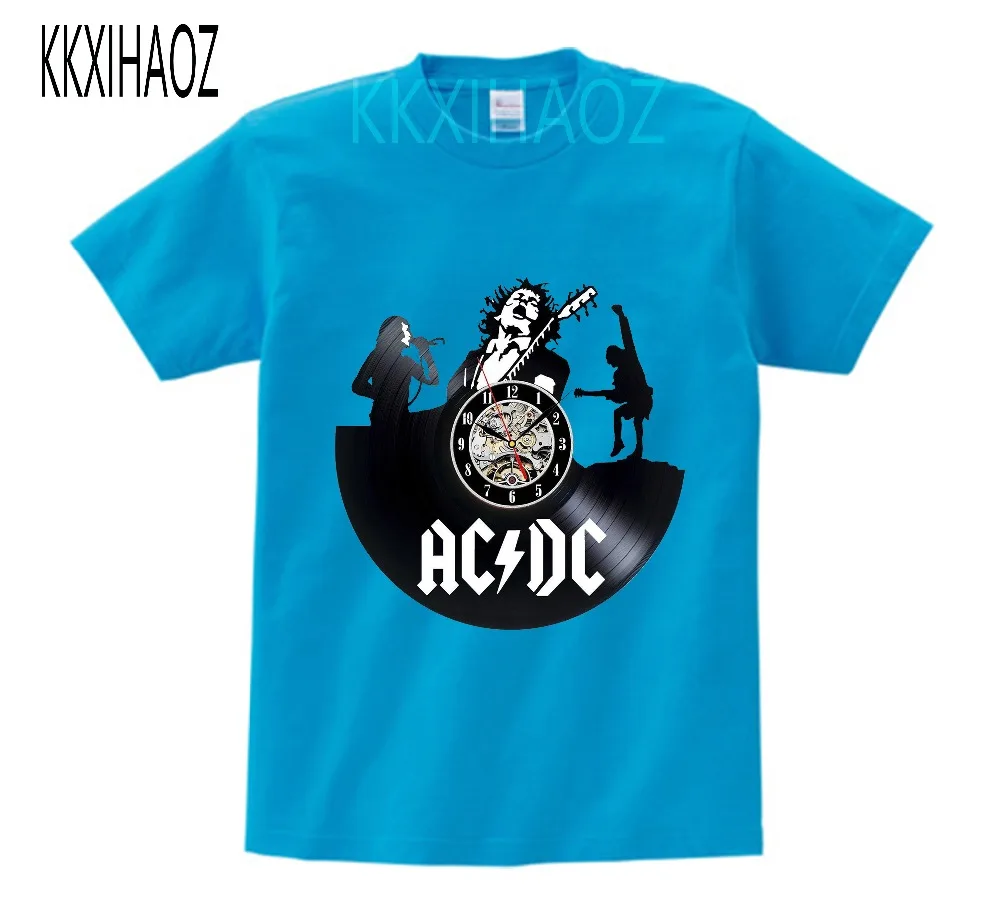 Детские хлопковые AC/DC печатная Футболка ROCK BAND футболка летние acdc футболка детские однотонные брюки черного цвета для мальчиков топы для девочек короткий рукав Футболка s