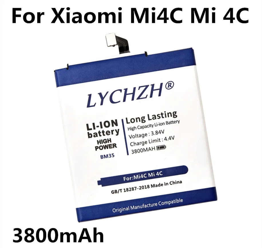 

Original BM35 Battery For Xiaomi Mi4c Mi 4C Replacement Mobile Phone Battery High Capacity 3800mAh BM35-Mi4c