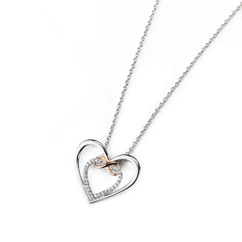  Jewelry CZ kolye Accent Heart Infinity Love Gift for women Choker Pendant Necklace SPD GNX10892 (3)