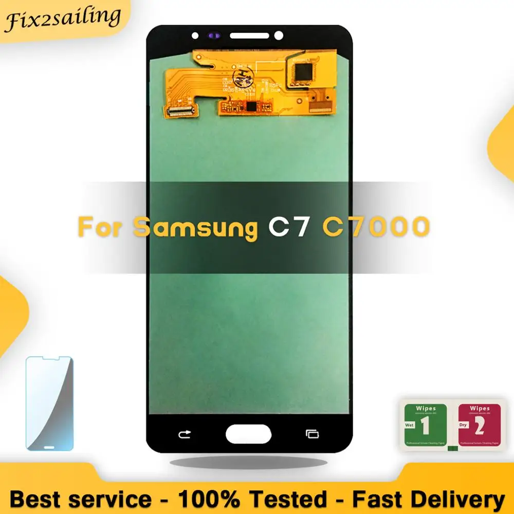 

LCD Display Super AMOLED For Samsung Galaxy C7 C7000 SM-C7000 Display Touch Screen Digitizer Assembly White/Black/Gold