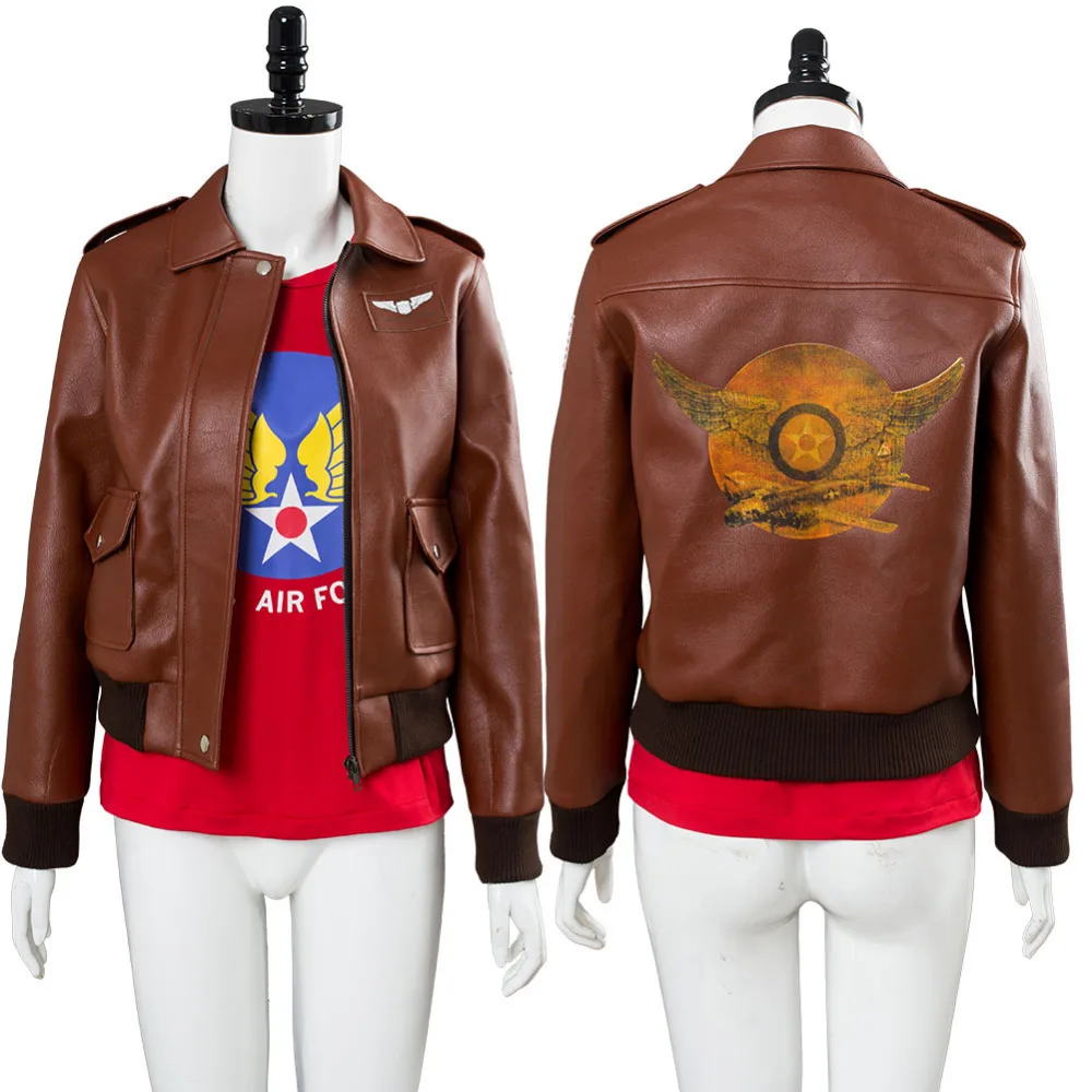 

Avengers Captain Marvel Carol Danvers Cosplay Costume U.S.Air Force Jacket T shirt Halloween Carnival Costume For Adult Women