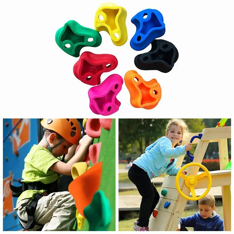 

5Pcs Kids Climbing Rocks Outdoor Climbing Wall Stones Holds Hand Feet Starter Kit Climbs Tool Accessories Random Color