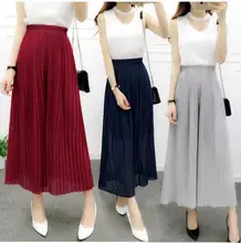 Wide legged pants new chiffon pants pleated tall waist show thin nine points wide-legged pants elastic waist casual skirts pants Wide legged pants new chiffon pants pleated tall waist show thin nine points wide-legged pants elastic waist casual skirts pants