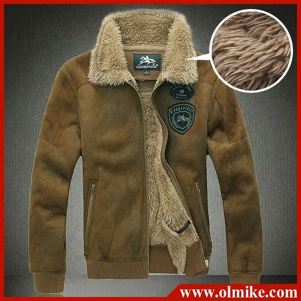New Men Shearling SHEEPSKIN Suede Leather Fur zipprd