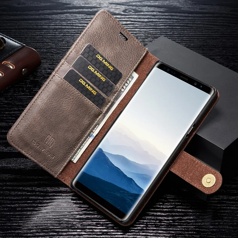 Съемный магнитный чехол-книжка кожаный бумажник-книжка чехол для samsung S7 край S8 S9 Plus Note 9 8 тонкая кредитница для Galaxy Note8 Note9