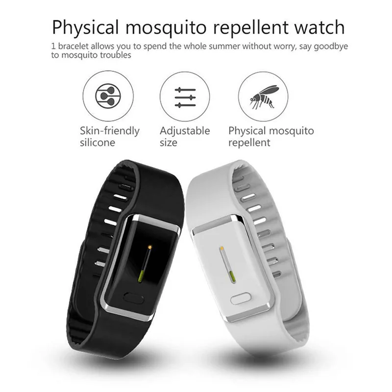 

Mosquito Repellent Bracelet USB Rechargeable Ultrasonic Biological Waves Safe Non Toxic BDF99