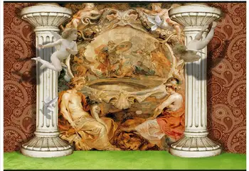 

High-end custom 3d wallpaper murals wall paper 3D oil painting style religious mural decoration background wall home decoration