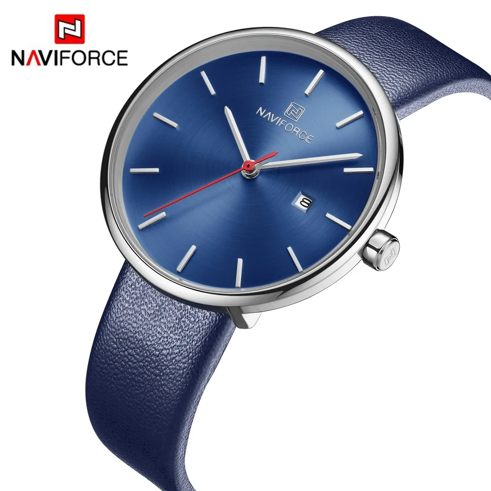 Naviforce брендовые кожаные женские кварцевые часы женские Роскошные Простой повседневное часы женские наручные Relogio Feminino подарок 2019