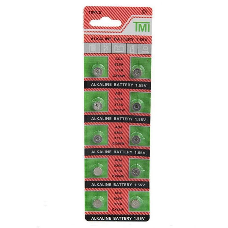 100 шт. AG4 LR626 626A 377A 6 8*2 мм 1 55 в Новые щелочные аксессуары для часов дешевые кнопочные