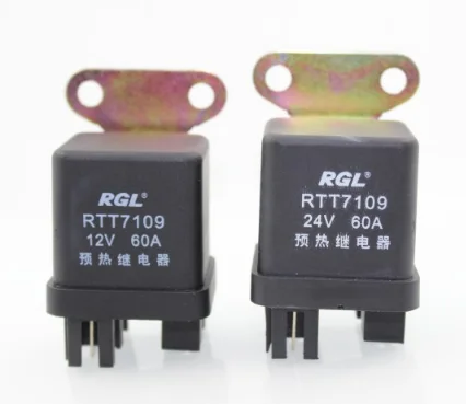 

Farm Vehicle Truck Car Preheating Relay with Iron Backrest 12V 24V 60A RTT7109