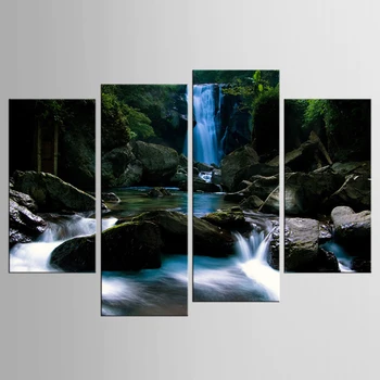 

HOT frame 4pcs / set landscape waterfall wall art wall decoration home decoration canvas canvas printing XL-FJ(29)-1